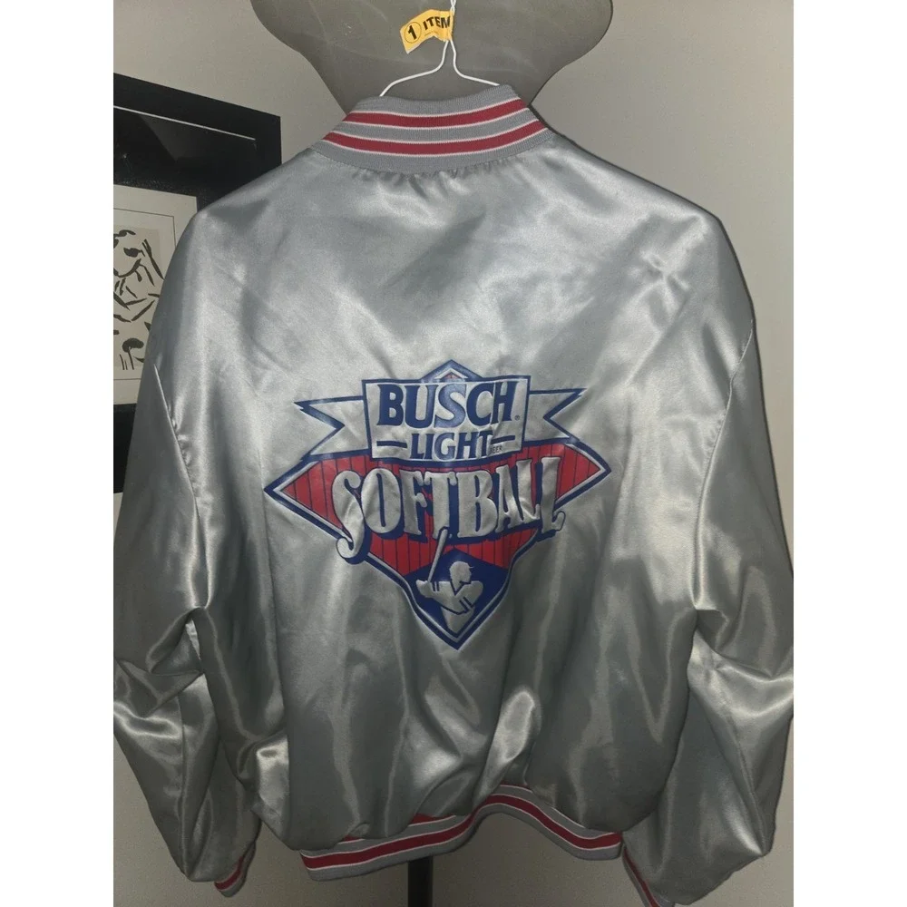 Vintage Swingster Busch Light Astros Satin Jacket XL USA Made Beer Promo